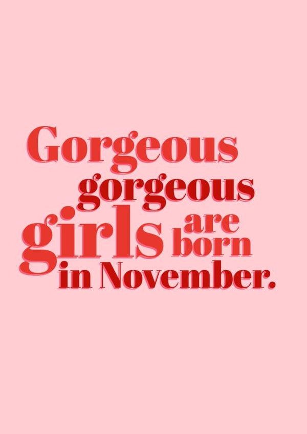 Classic Birthday Card - November - Gorgeous Girls created by @EmilySwallow