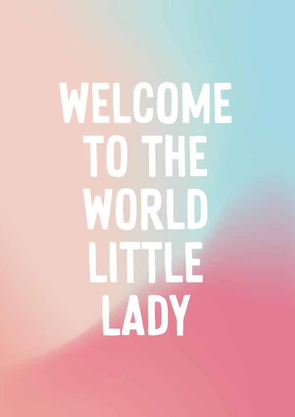 Cute New Baby Girl Card - Welcome Little Lady created by Purple Tree Designs