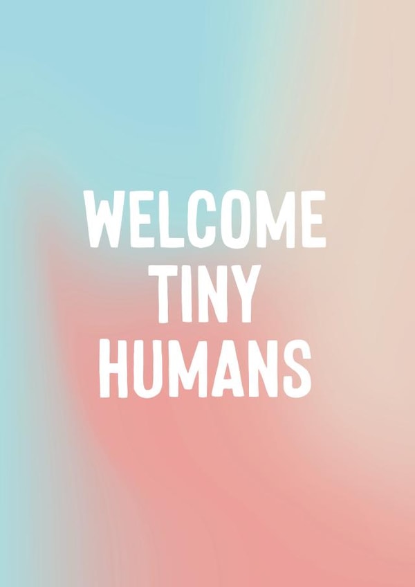 Cute New Baby Twins Card - Baby Triplets Card - Welcome Tiny Humans created by Purple Tree Designs