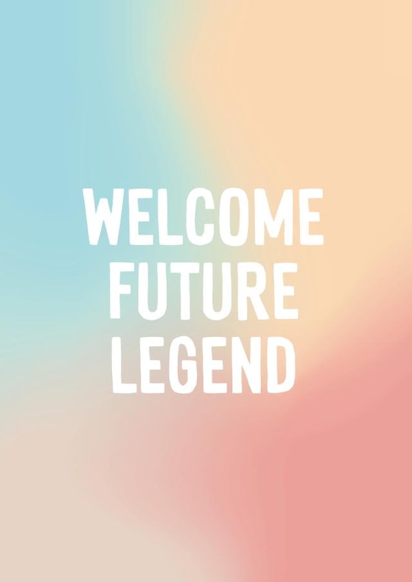 Cute New Baby Card - Boy - Girl - Gender Neutral - Welcome Future Legend created by Purple Tree Designs
