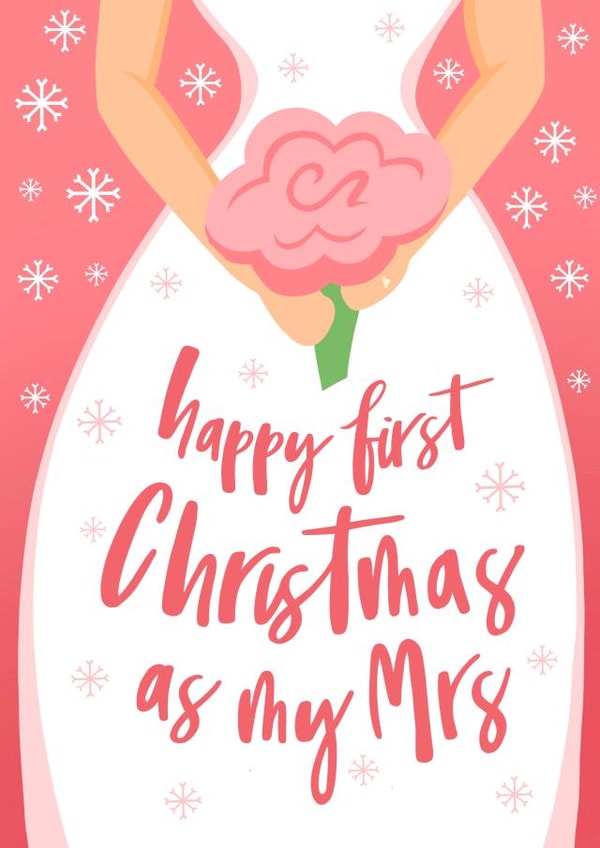 Romantic First Christmas as My Wife Xmas Card created by Running with Scissors