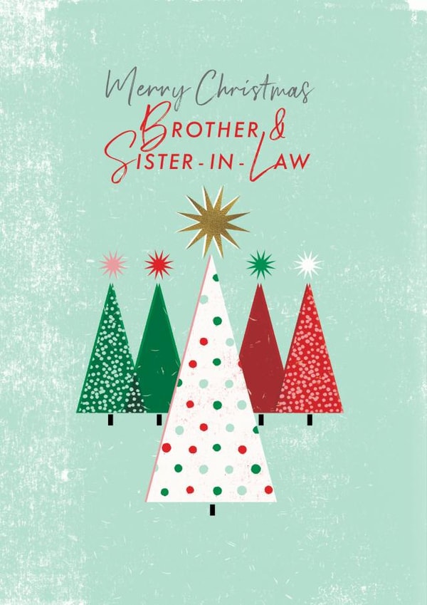 Brother and Sister in Law retro trees Christmas card created by Rebecca Prinn