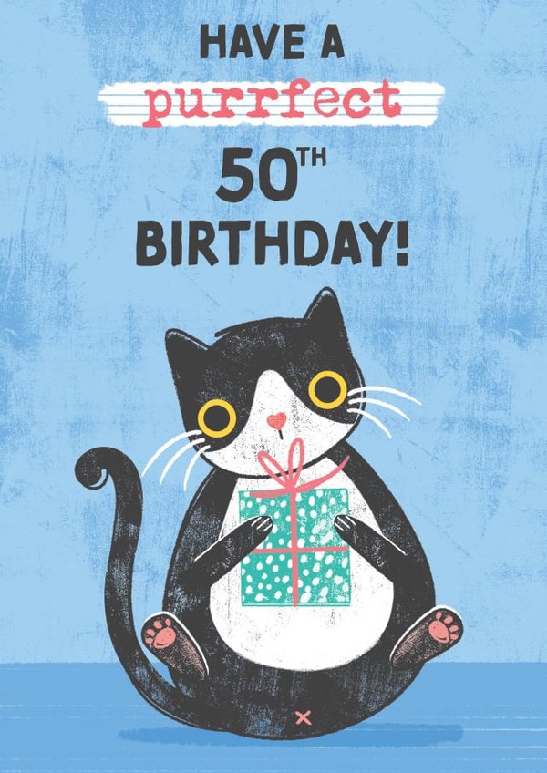 50th Birthday wishes from the Cat. created by Dinky Rouge