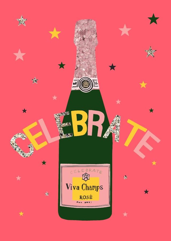 Celebrate! Champagne Bottle Special Occasion Card created by Kat Arnold