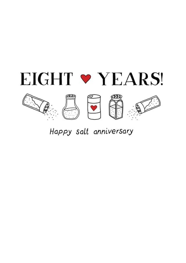 Salt wedding anniversary, eight year anniversary created by Letters & Lines