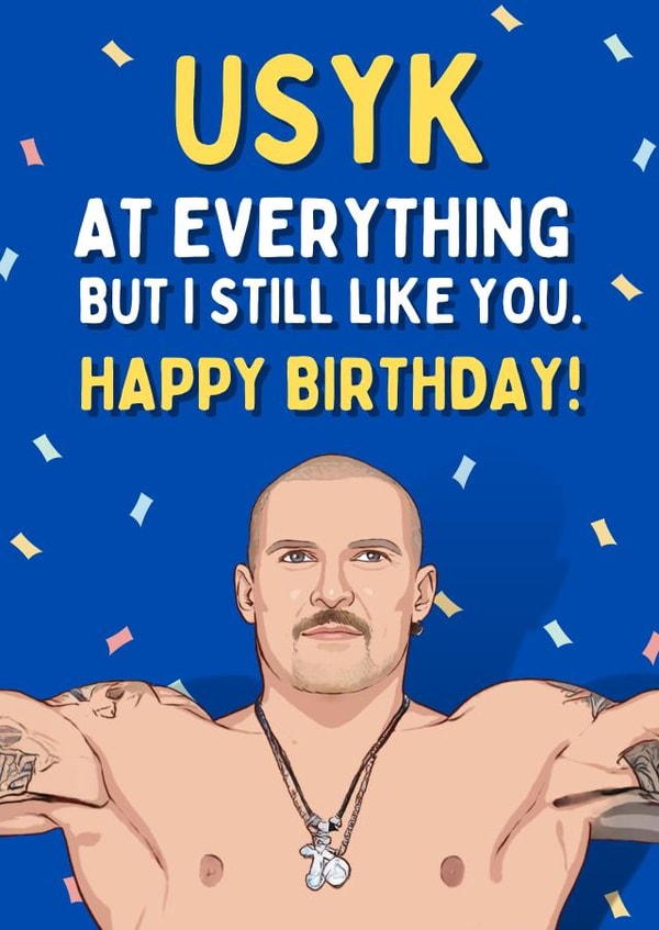 Usyk Birthday card created by Original Fox Cards