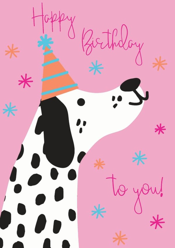 Cute Dalmatian Happy Birthday Card created by Luella York