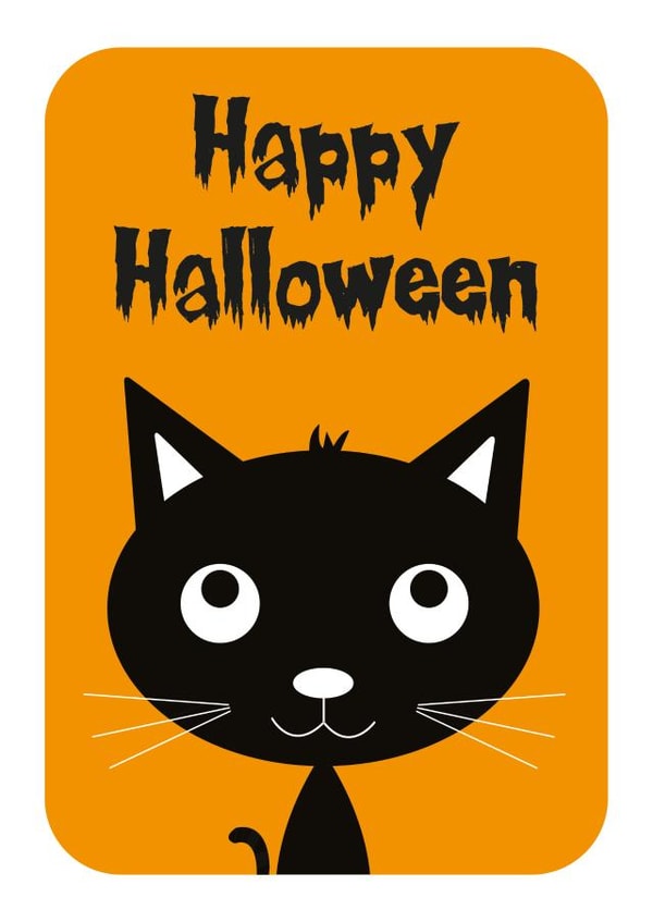 Happy Halloween Black Cat created by Stripey Cats
