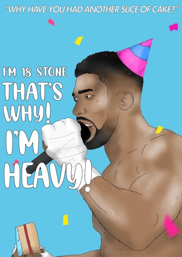 Anthony Joshua Birthday Card, Funny Birthday Card for Him created by NotNiceThings