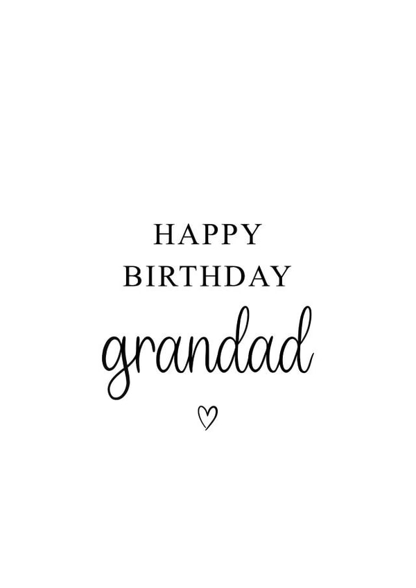 Happy Birthday Grandad Card created by Kalm Lettering
