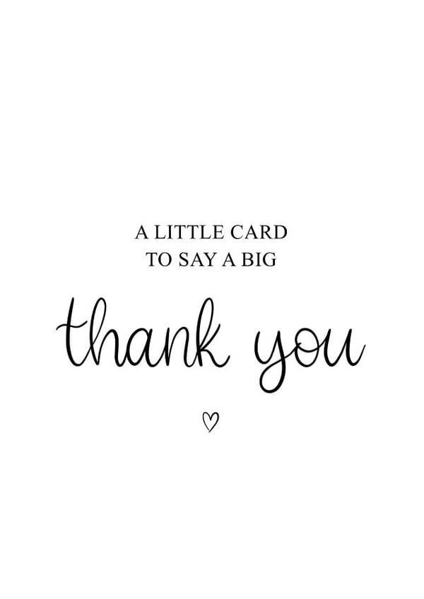 Little Card Big Thank You Card created by Kalm Lettering