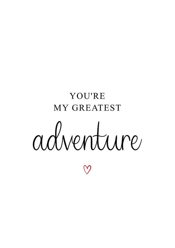 You're My Greatest Adventure Card created by Kalm Lettering