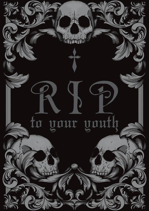 RIP your youth gothic frame card created by Foxx & Raccoon