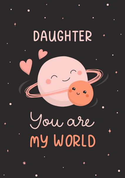 World daughter birthday card card