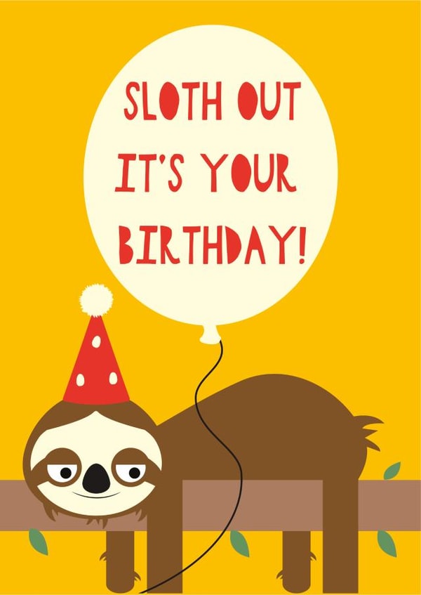 Happy Birthday Sloth created by Stripey Cats