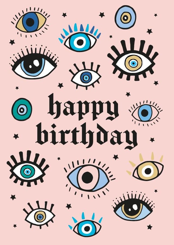 Spiritual Evil Eye Happy Birthday Card created by Talk & Tell