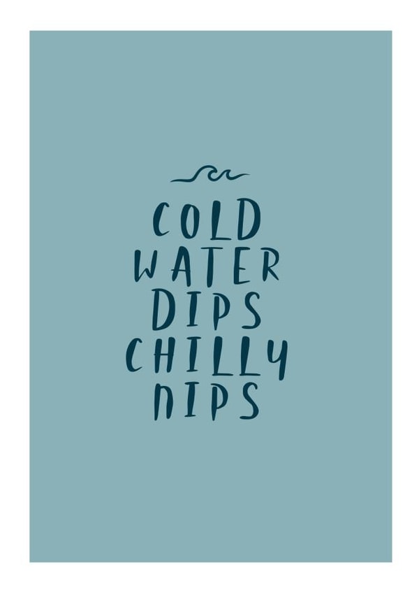 Cold Water Dips Chilly Nip Card for Wild Cold Water Sea Swimmer created by Lu Cornish