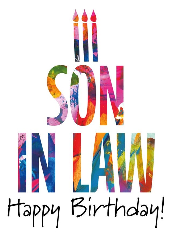 Cake and Candles Abstract Son In Law Birthday created by size3art