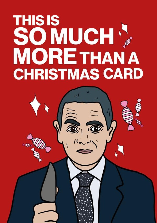 Funny Love Actually Rowan Atkinson Christmas Card created by Kelly Turner