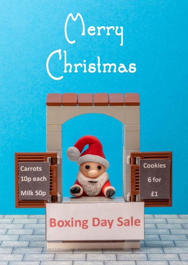 Santa's Boxing Day Sale Christmas card created by Bond Photography Creations
