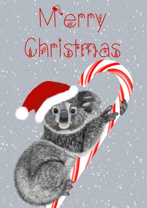 Merry Christmas Koala Candy Cane card created by The Warren Creations