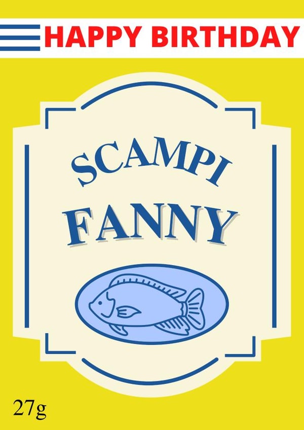 Scampi fries birthday card for friend created by The Hillmo's