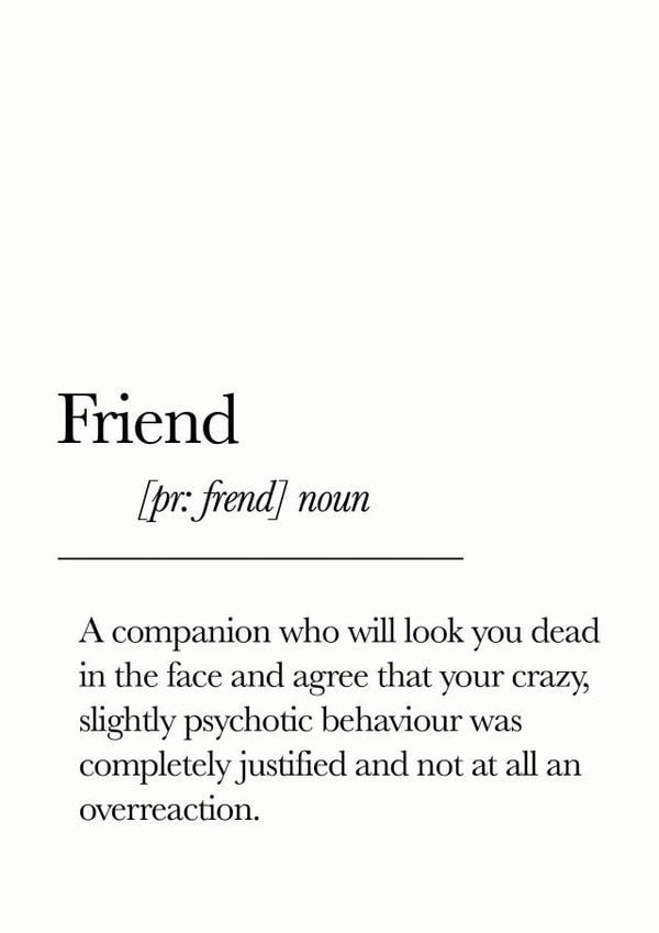 Funny Birthday Card - Friend - Definition created by Blueberry Unicorns