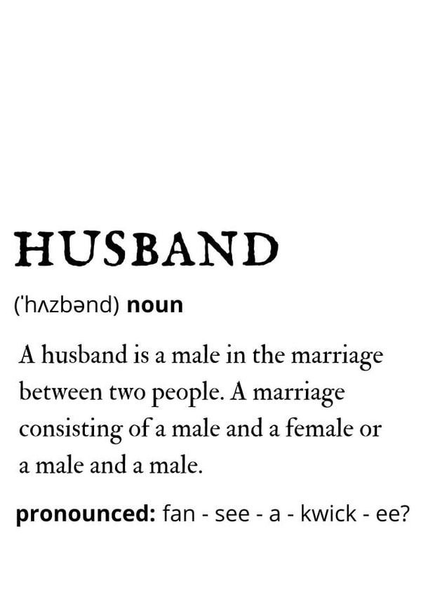 what is a husband card created by original fox designs