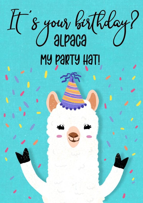 Alpaca Birthday card created by The Arty Apples Limited