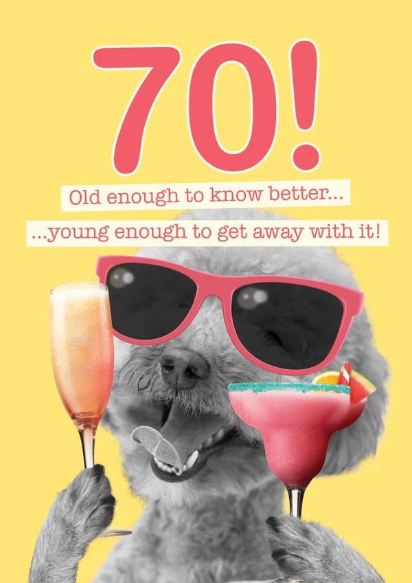 70th Birthday Old enough to know better... created by Pink wink