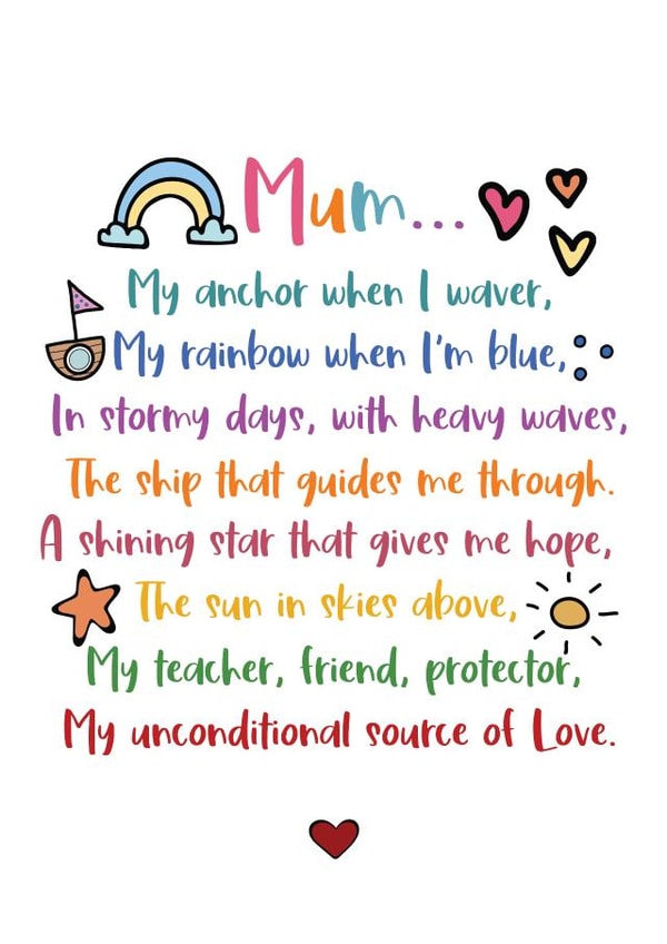 Thoughtful Thank You Mum Poem created by And You Can Quote Me