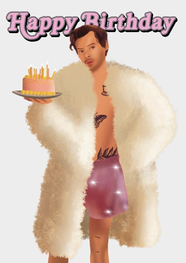 Fun Birthday Card - Harry Styles - Tattoos created by Jemma Rose Design