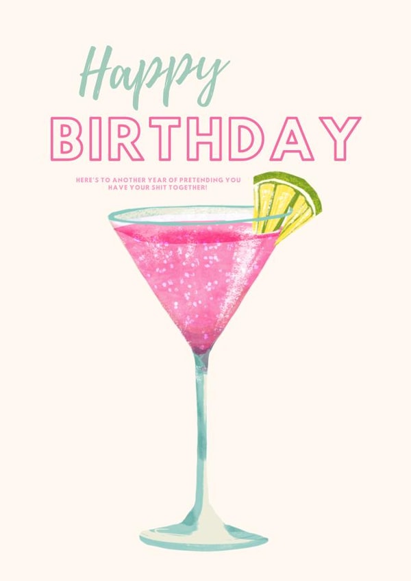 COCKTAIL BIRTHDAY CARD created by Alex Rooke