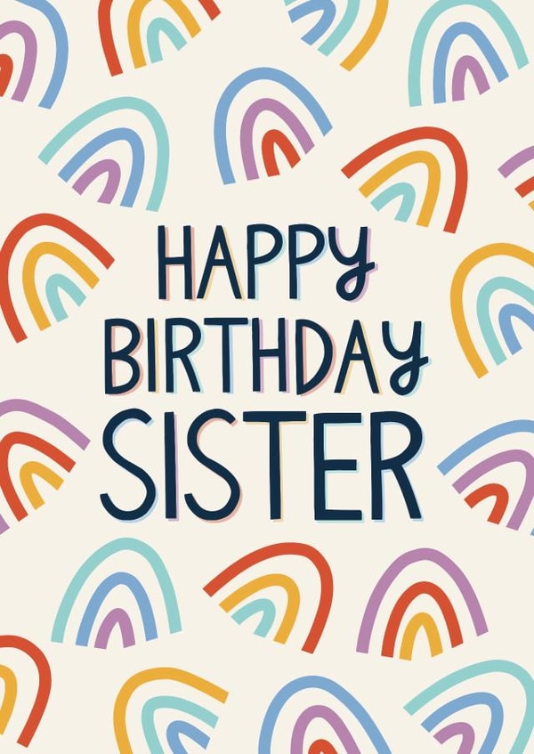 Sister Rainbow Birthday Card created by Christine Cuddihy Illustration