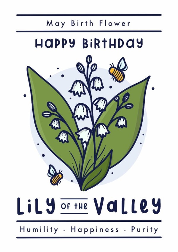 May birth flower happy birthday card - lily of the valley created by Joanne Hawker