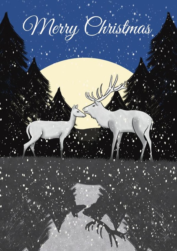 Classic Christmas Card - Reindeer Couple created by @Cupsie's Creations