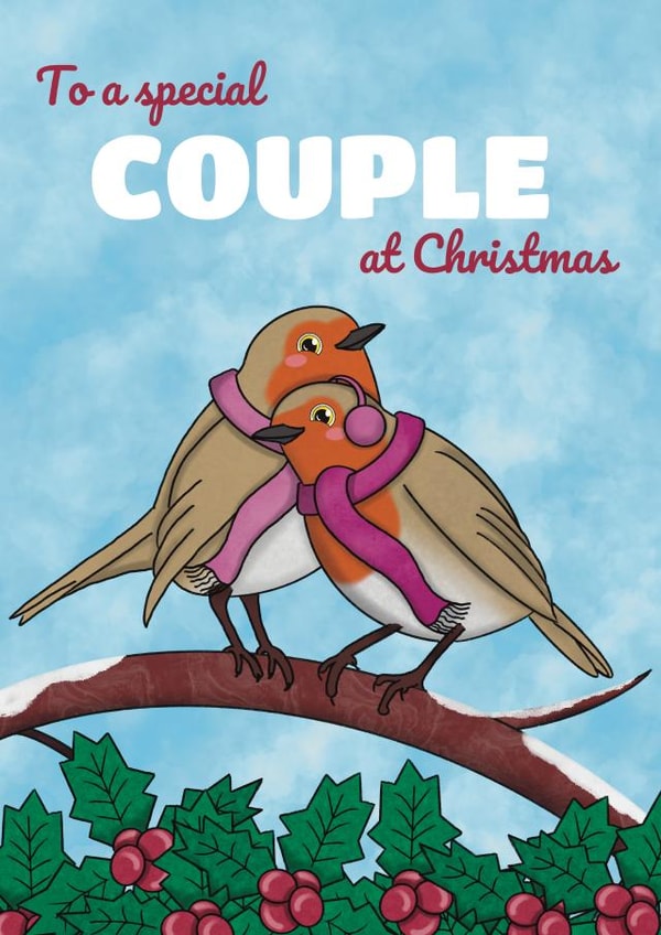 Cute Christmas Card For A Gay Couple - Robins Female created by @Cupsie's Creations