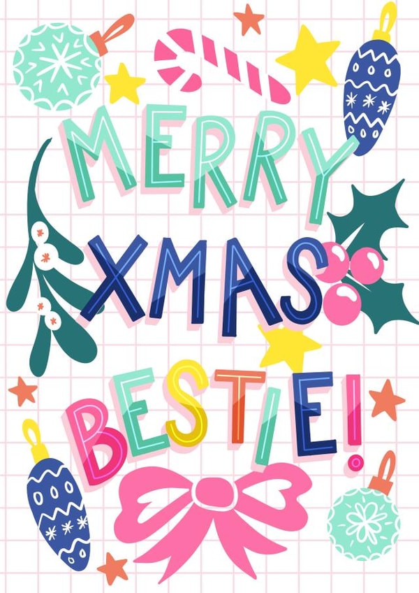 Xmas bestie card card