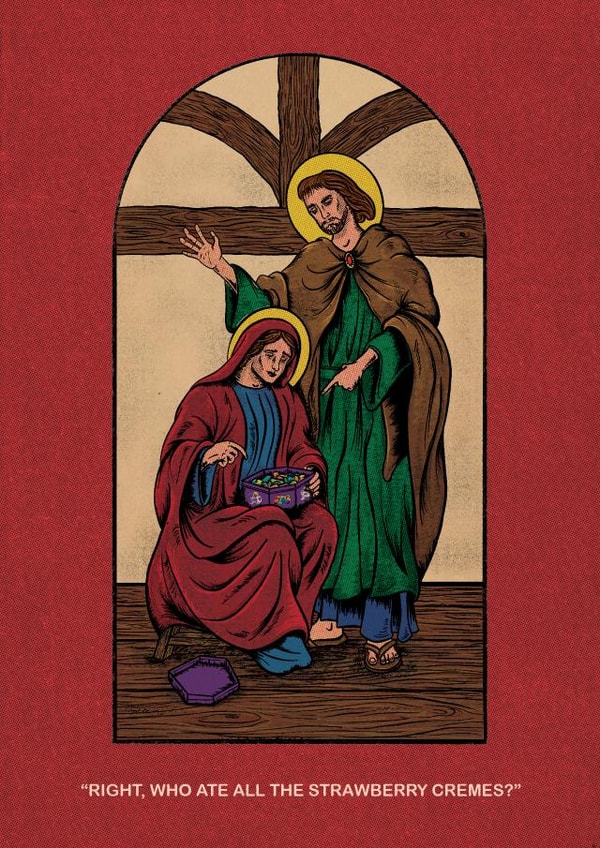 A funny Christmas card about chocolates created by Cards by Lee