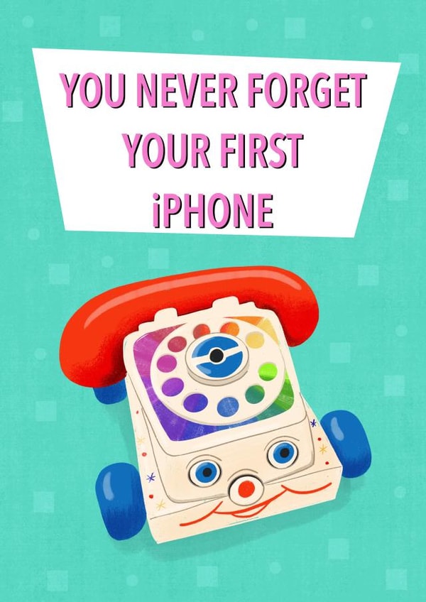Funny iPhone birthday card for 90s friends created by Knee Deep In the 90s