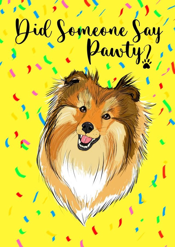 Celebration Card with adorable Pup - Perfect for Birthdays, Parties and Events created by Pucci Illustrations