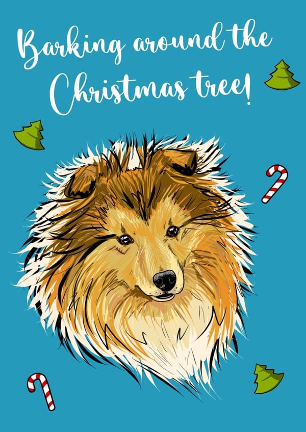 Christmas Holiday Card with dog and pun quote! created by Pucci Illustrations