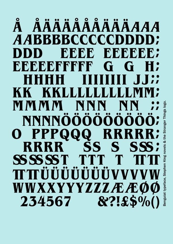 Stranger Things font from Letraset created by Sarah Hyndman