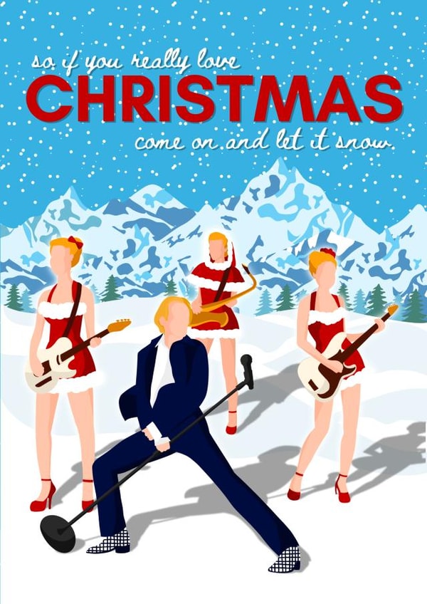 Love Actually Inspired Christmas Card - Cute Movie Themed Illustration created by Molly and Ivy Designs