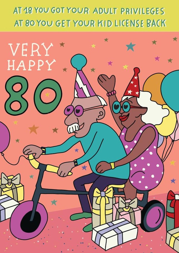 80th Fun Birthday Card - Like a Kid Again created by Irena Krcelic