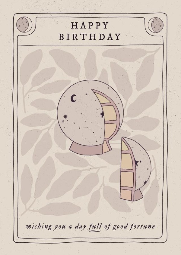 Funny Crystal Ball Birthday Cake Card - Wishing You A Day Full of Good Fortune created by Delightfully Chaotic Co