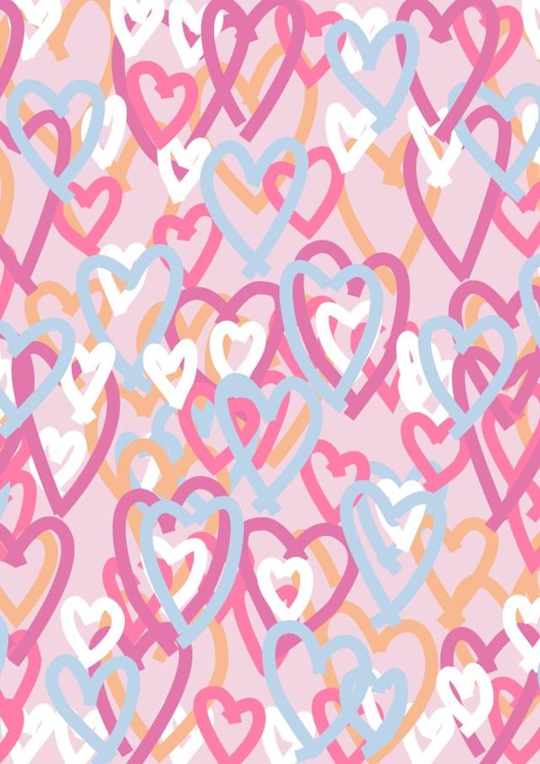 Cute Hearts - Thinkng Of You - Valentines - Blank Card created by Amber Rose L Designs