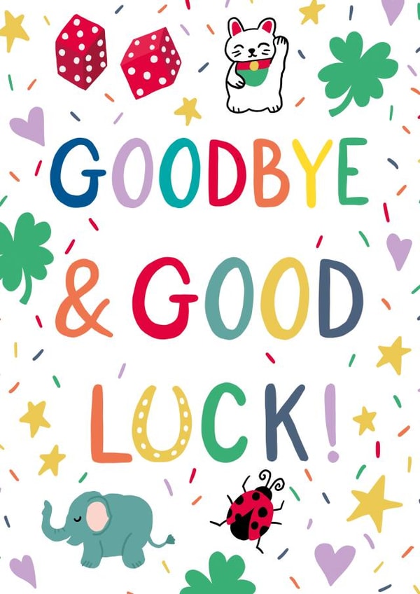 Good Luck Card - Sorry You're Leaving Card - New Job Card - Goodbye Card created by Jessie Maeve Studio
