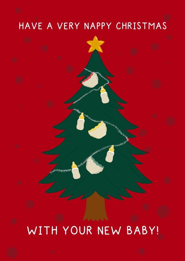 Christmas - Cute New Baby Christmas Card - for new parents - new baby created by Pickled Prints
