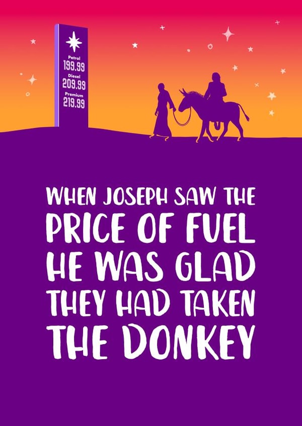 Funny Fuel Prices 2022 Christmas Card created by The Cake Thief